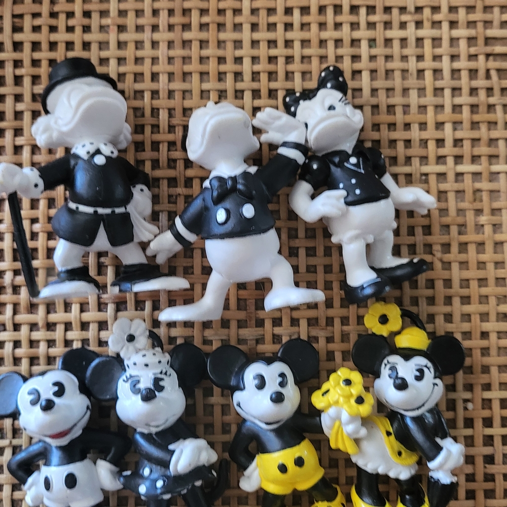 Classic Black and White Cartoon Character Figurines Set